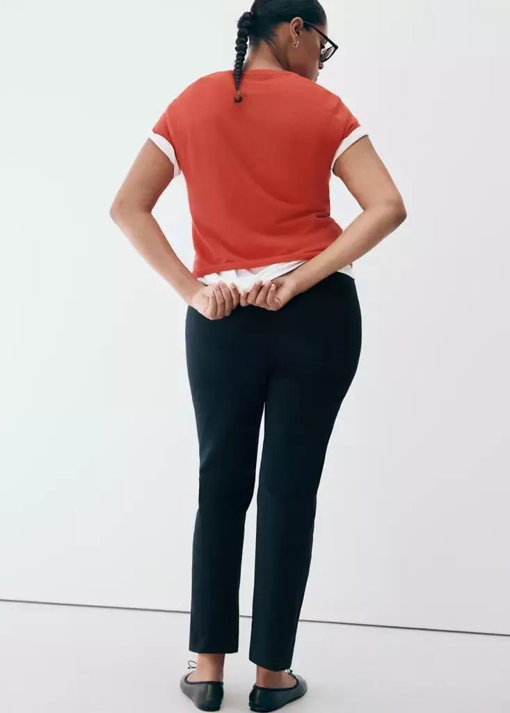 Navy Straight-Cut Crop Trousers, , large image number 11