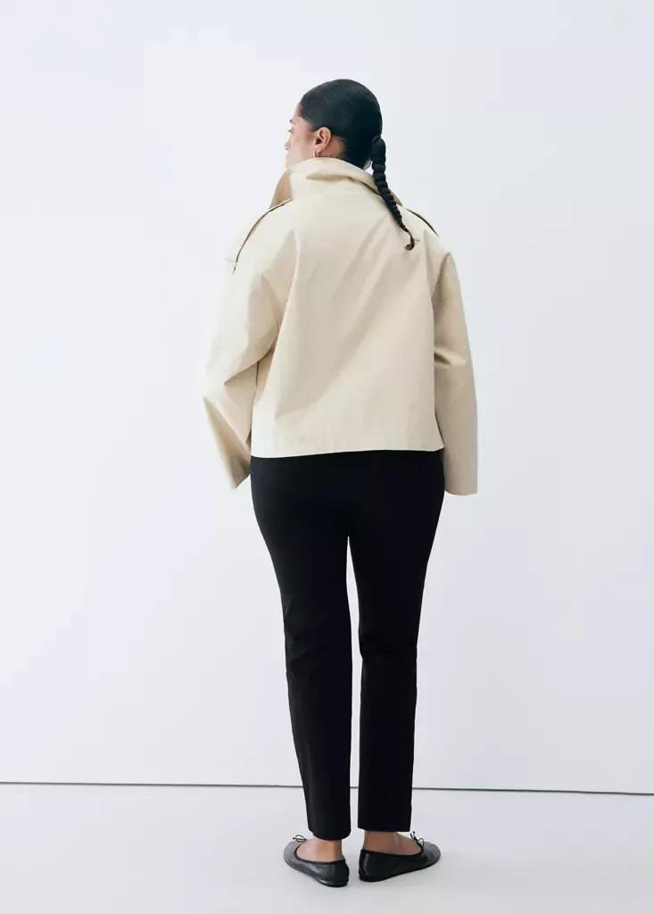 Black Straight-Cut Crop Trousers, , large image number 8
