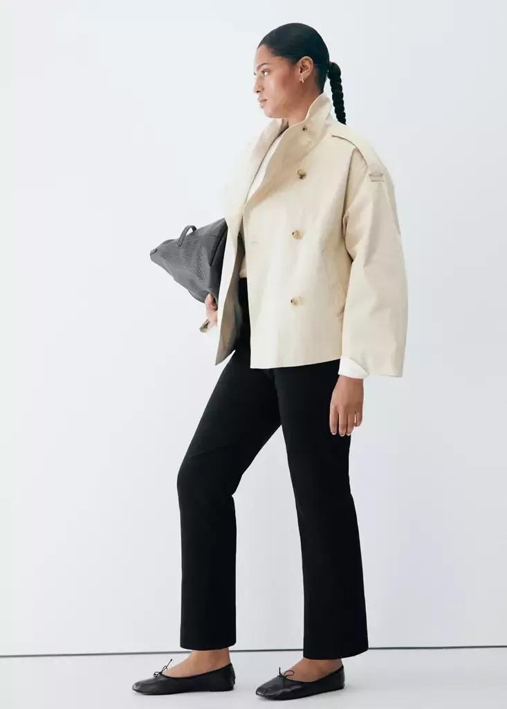 Black Straight-Cut Crop Trousers, , large image number 9