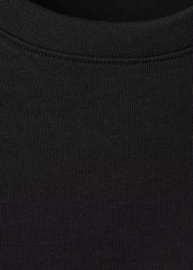 Black Rounded Neck Cotton T-Shirt, , large image number 4