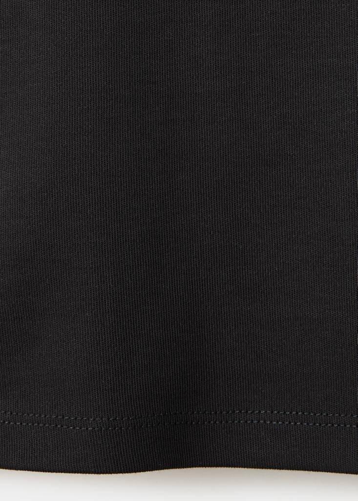 Black Rounded Neck Cotton T-Shirt, , large image number 5