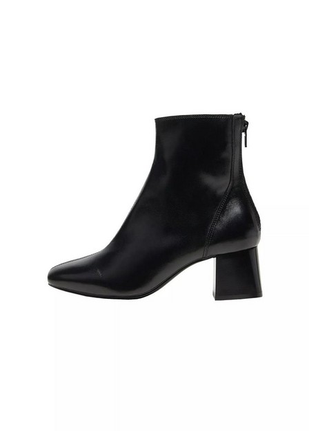 Mango - black Heel leather ankle boot