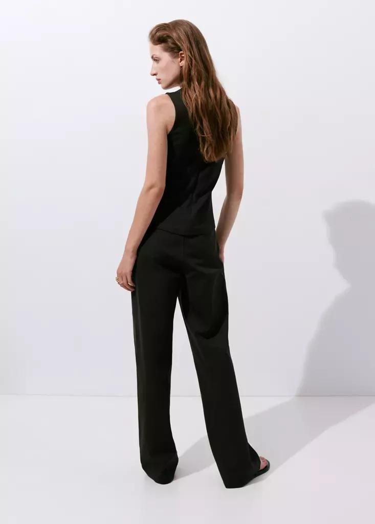 Brown Straight-Leg Trousers With Seam Detail, , medium