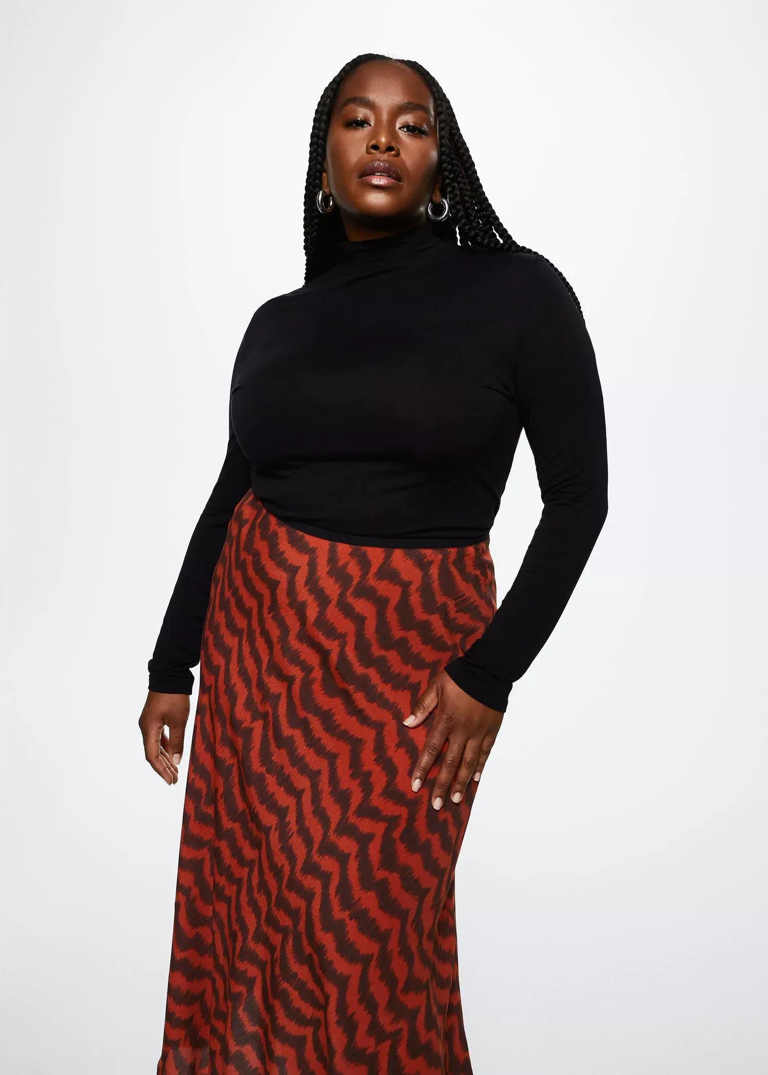 Black Turtleneck Long-Sleeved T-Shirt, , large image number 4