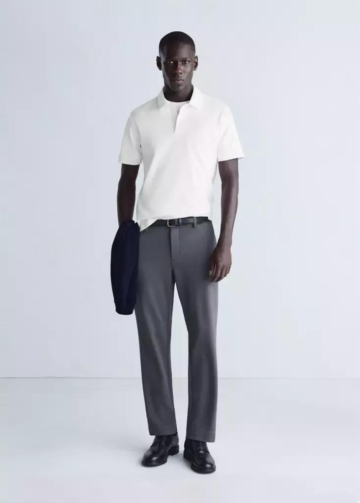White Slim-Fit Thermolite Polo Shirt, Natural White, medium