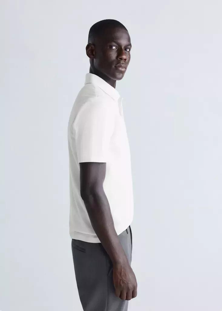 White Slim-Fit Thermolite Polo Shirt, Natural White, large image number 4