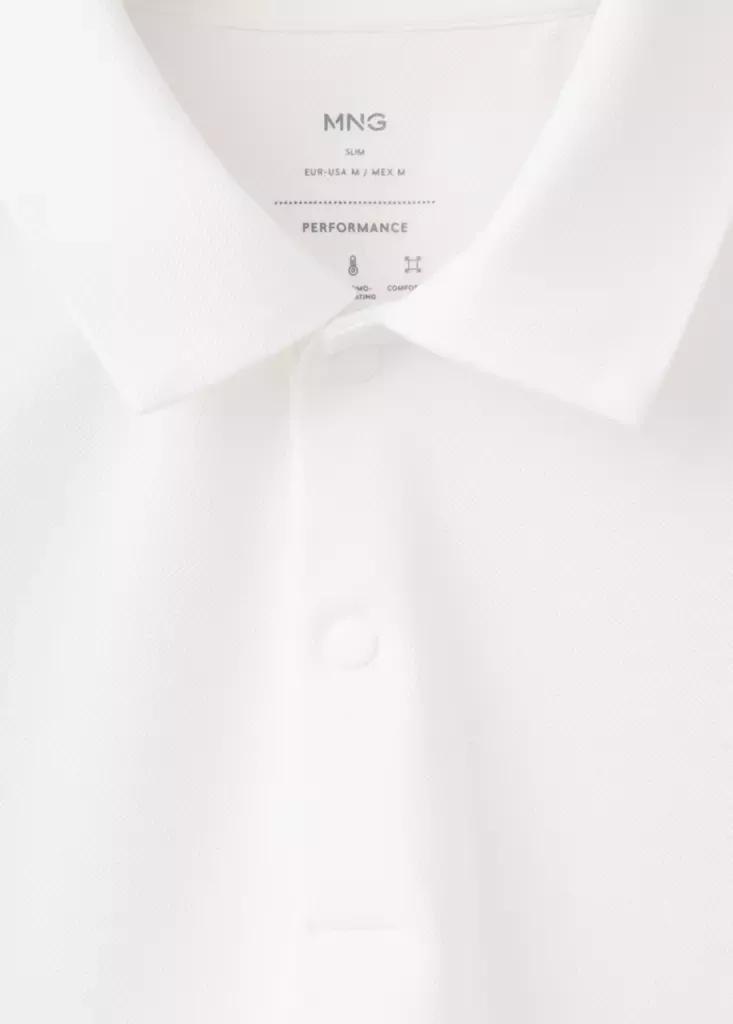 White Slim-Fit Thermolite Polo Shirt, Natural White, large image number 6