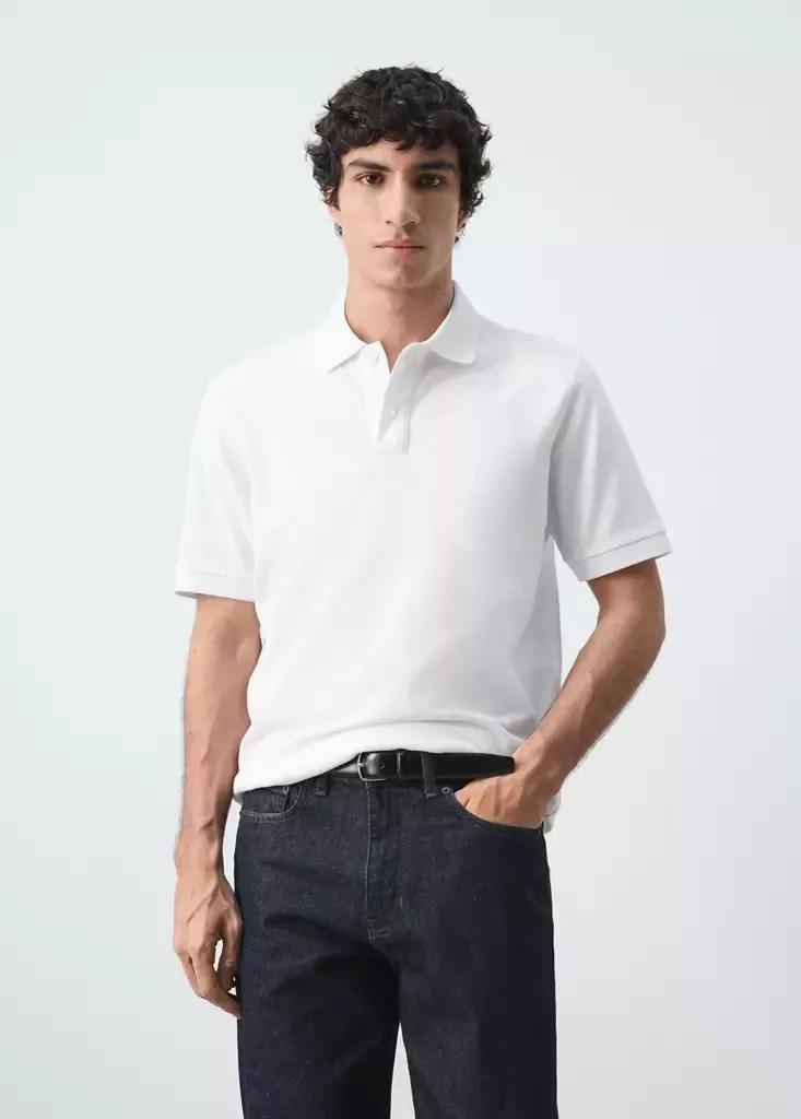 White 100% Cotton Piqu&oslash;&pound;&Acirc;&copy; Polo, , medium