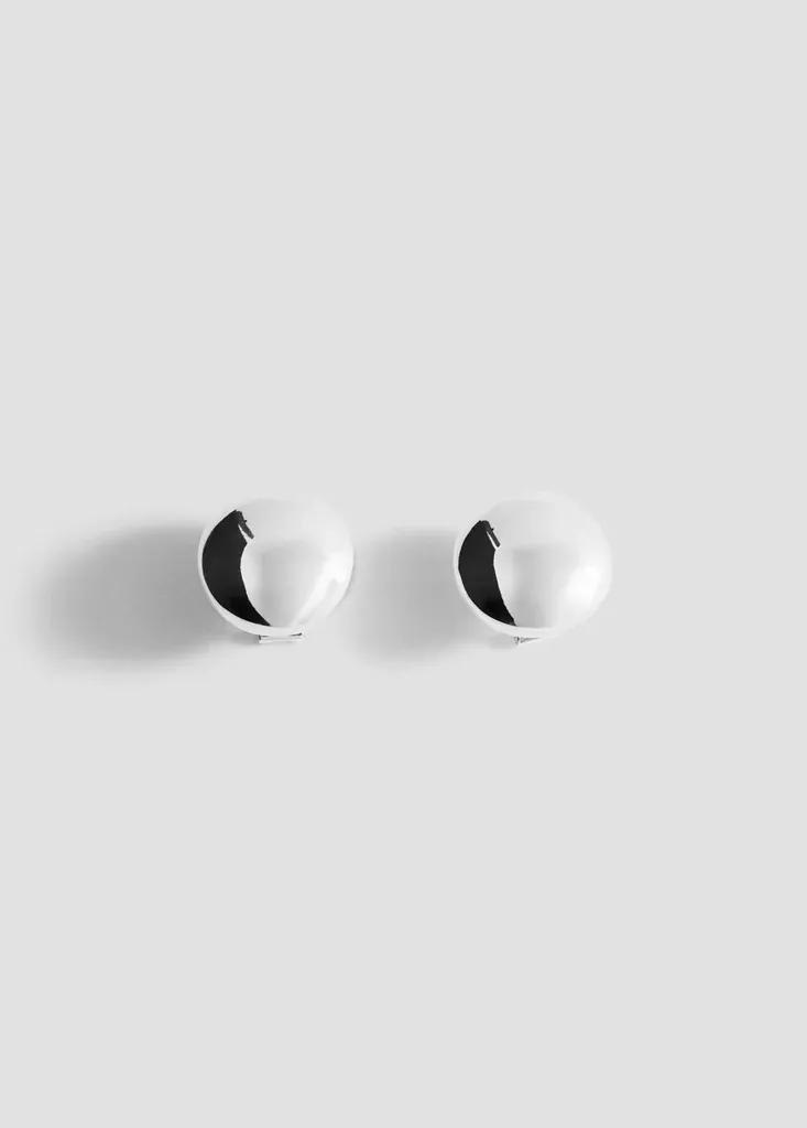 Silver Round Volume Earrings, , large image number 0