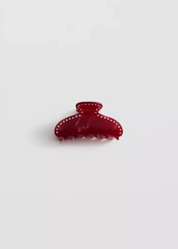 Red Rhinestone Hair Clip, , large image number 0