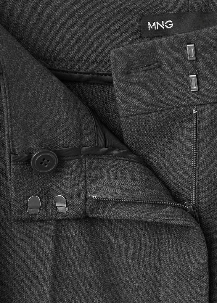 Grey Straight-Fit Suit Trousers, , large image number 4