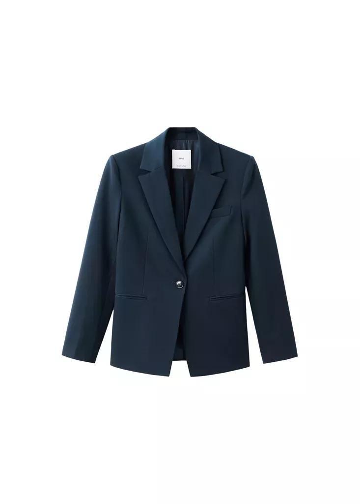 Navy Fitted Suit Blazer, , large image number 9