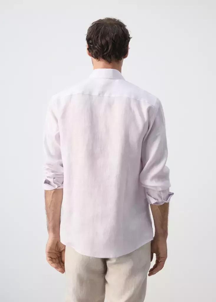 Pink Regular-Fit Linen Shirt, , medium