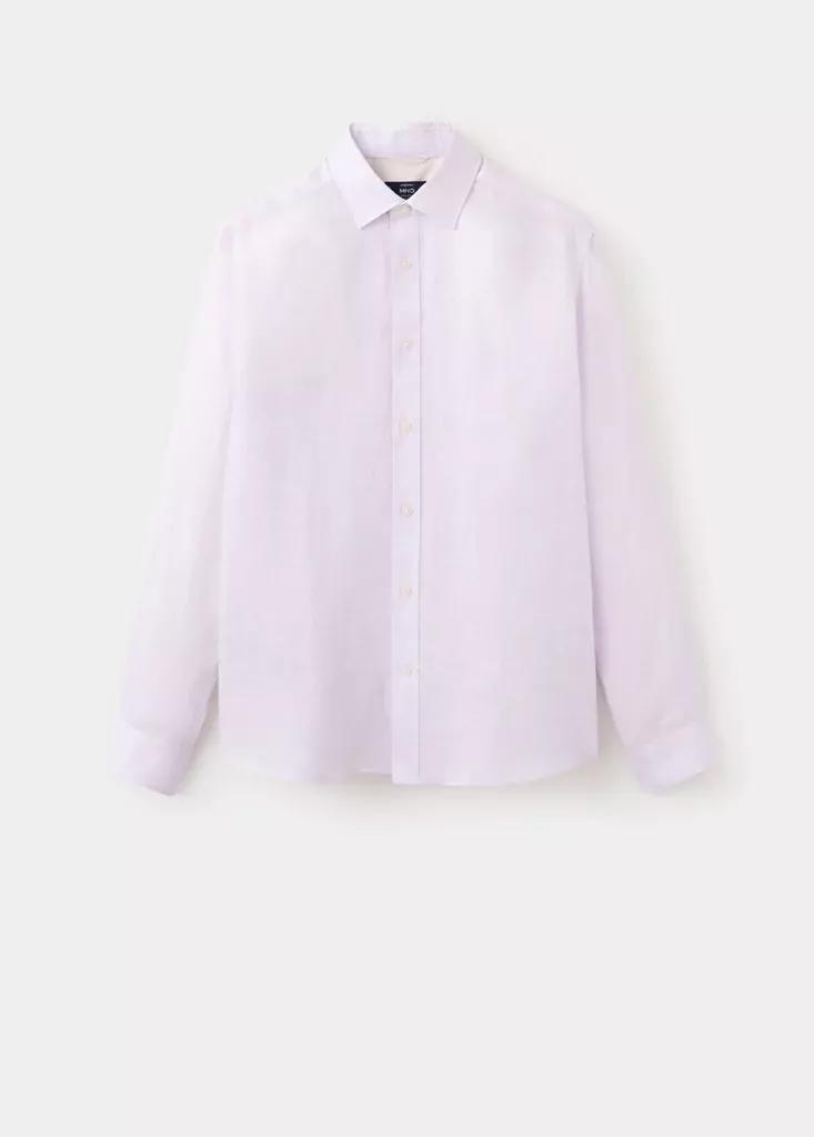 Pink Regular-Fit Linen Shirt, , large image number 5