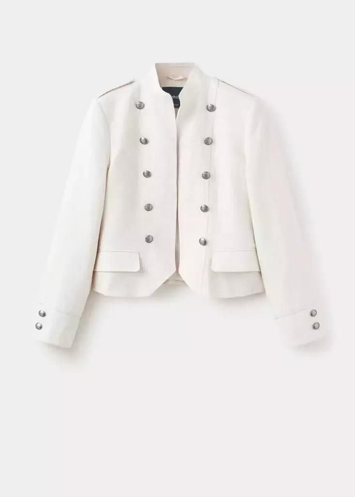 LIGHT BEIGE 100% linen jacket with buttons, , large image number 3