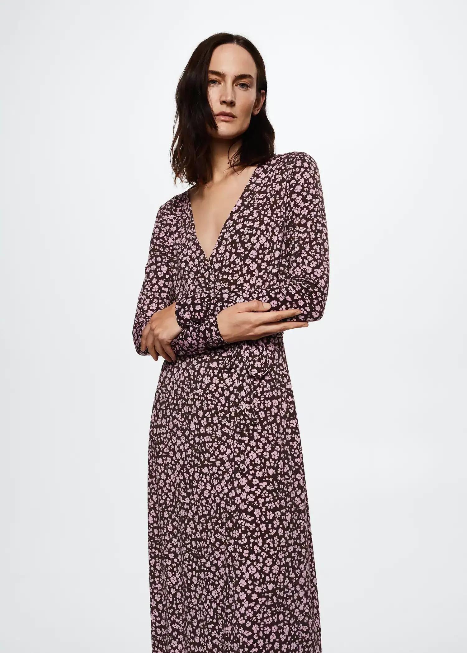 Pink Knotted Wrap Dress, , large image number 0