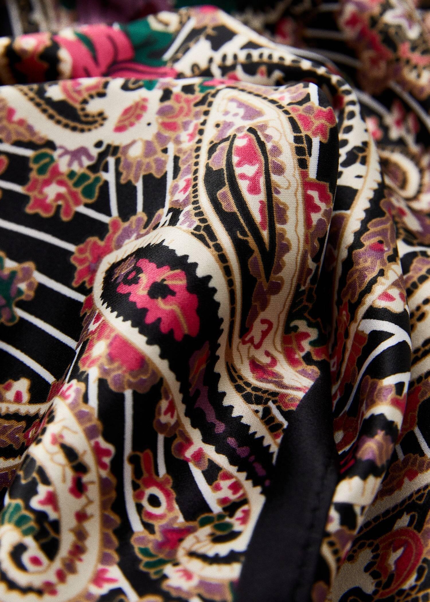 Black Paisley Print Scarf, , large image number 3