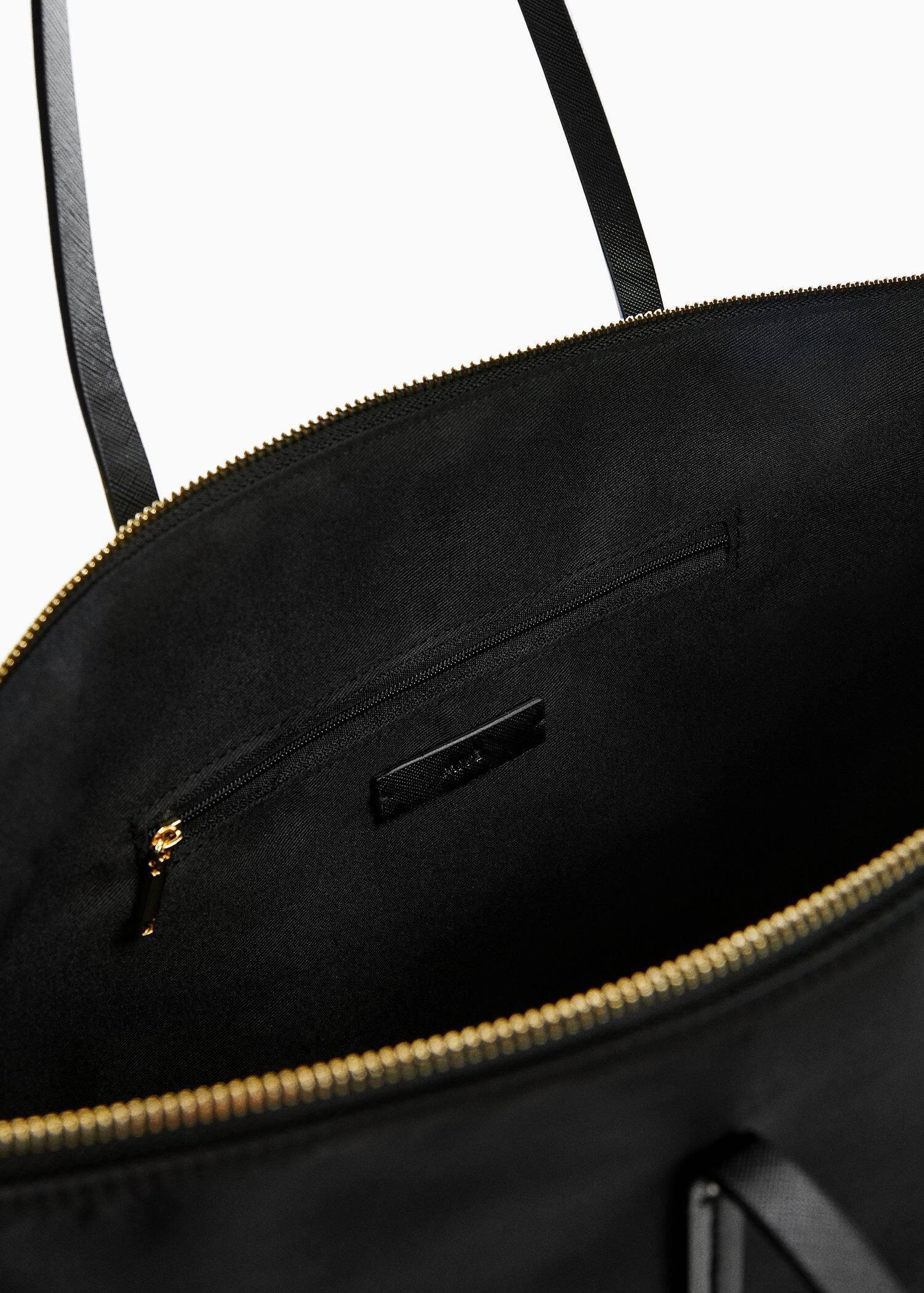 Black Technical Fabric Shopper Bag, , large image number 2