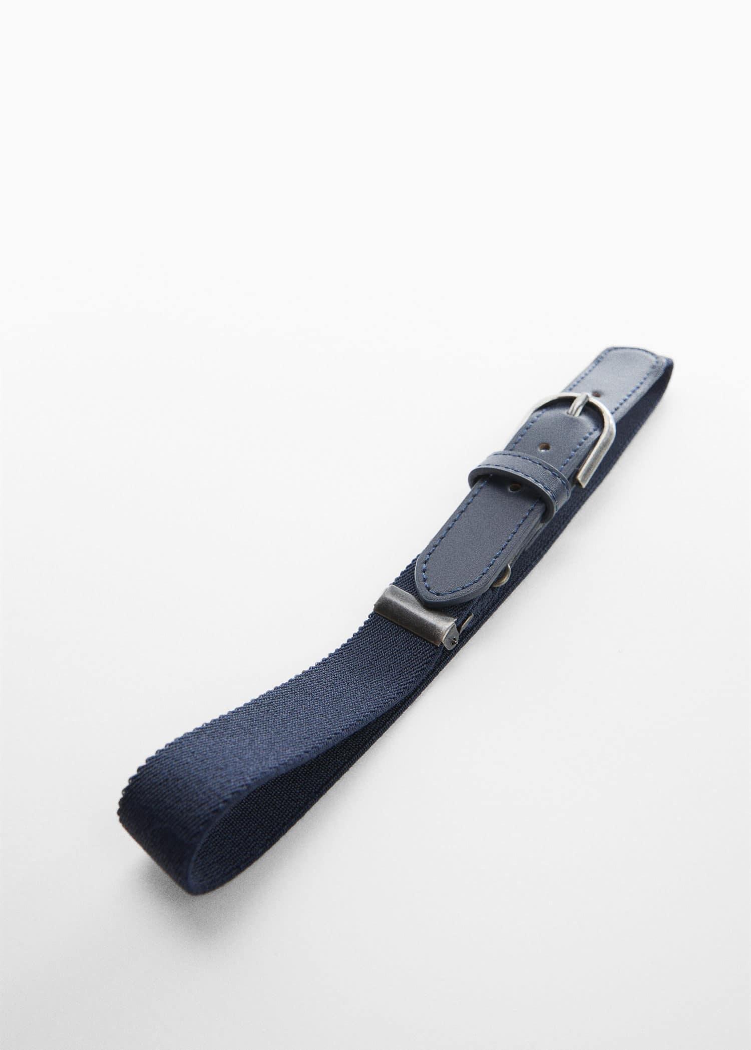 Navy Metal Buckle Belt, Baby Boy, , large image number 2