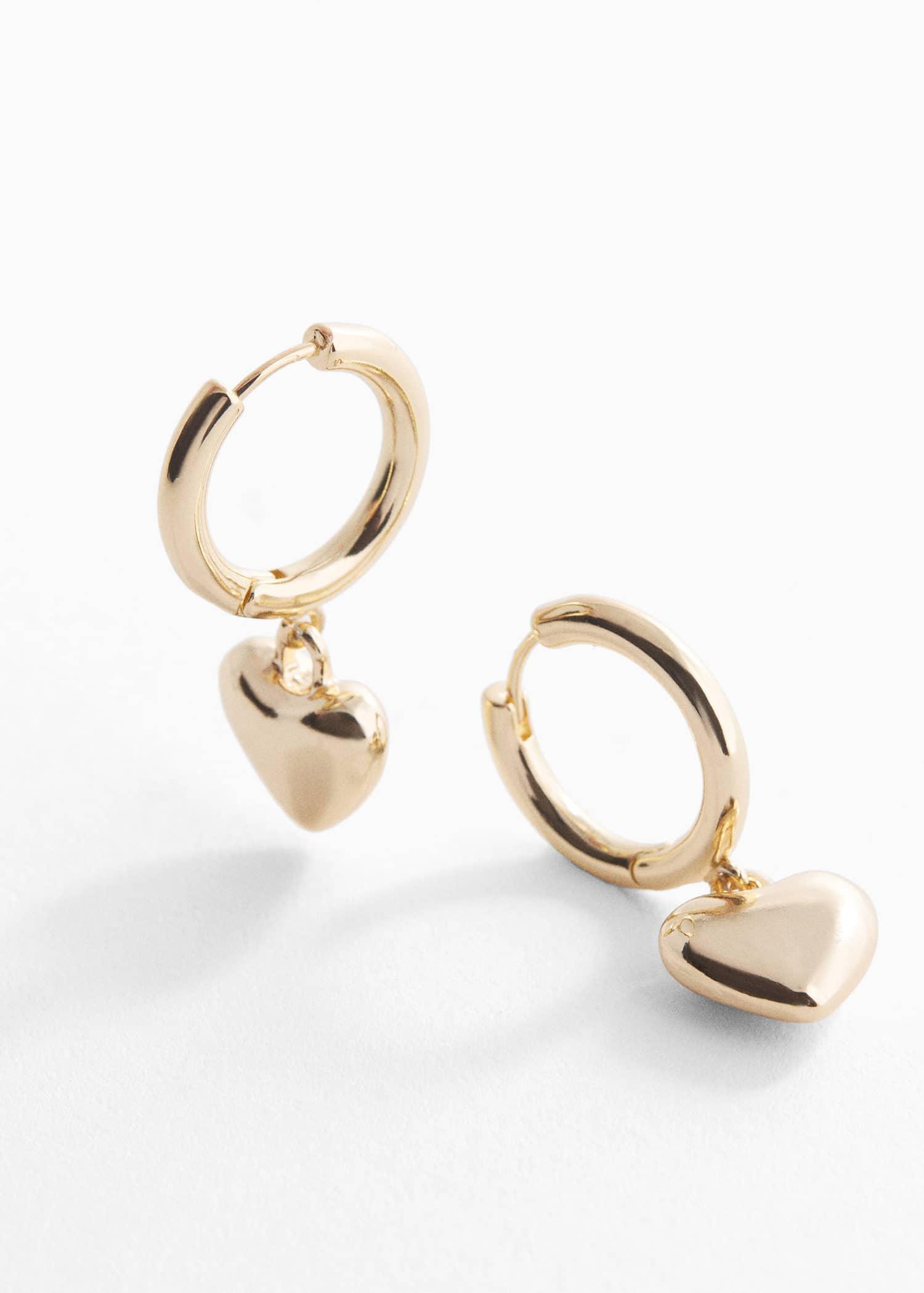 Gold Heart-Shape Earrings, , large image number 1