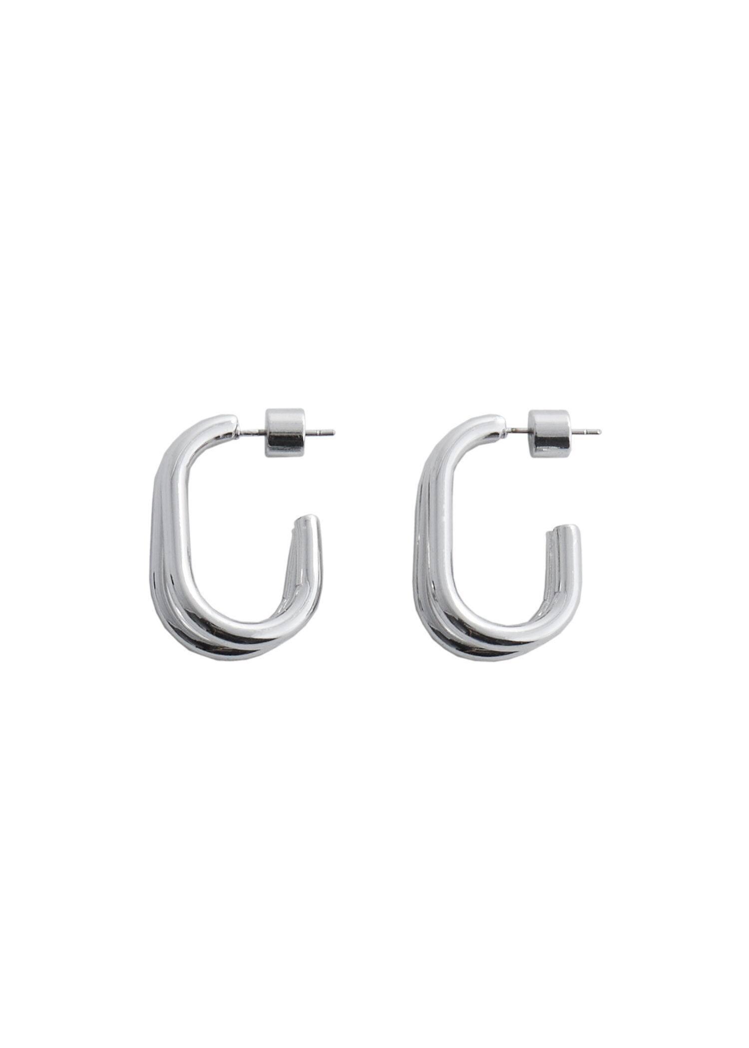 Silver Double Hoop Earrings, , large image number 1