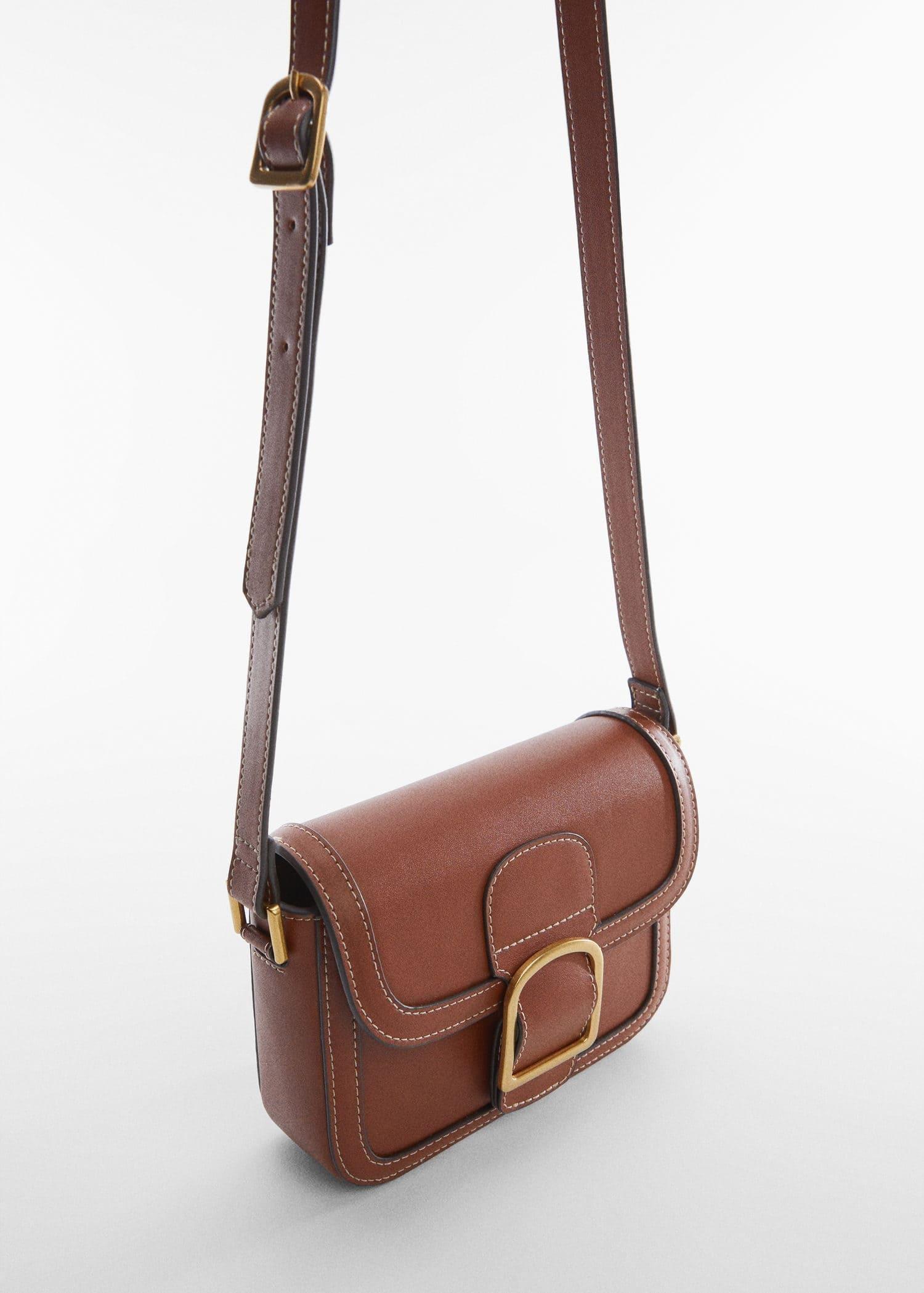 Brown Leather Effect Cross Body Bag, , large image number 1