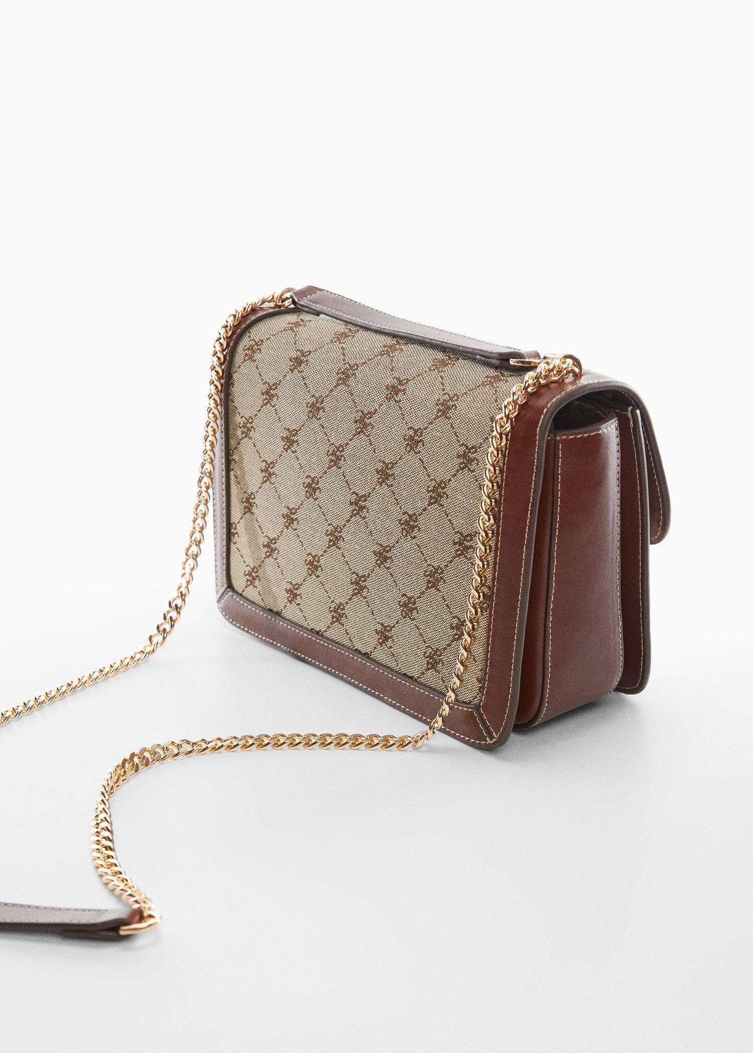 Brown Chain Jacquard Bag, , large image number 3