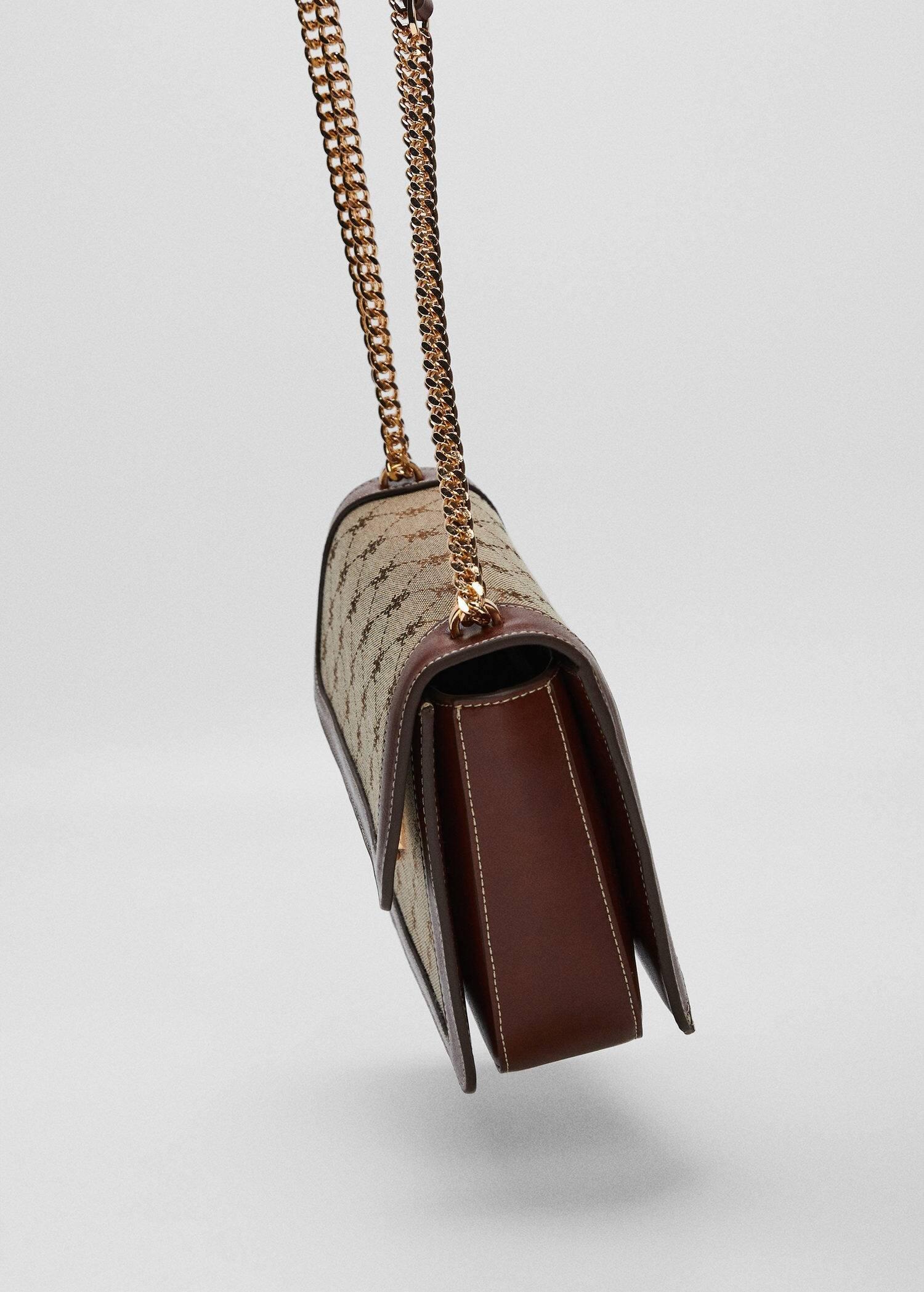 Brown Chain Jacquard Bag, , large image number 4
