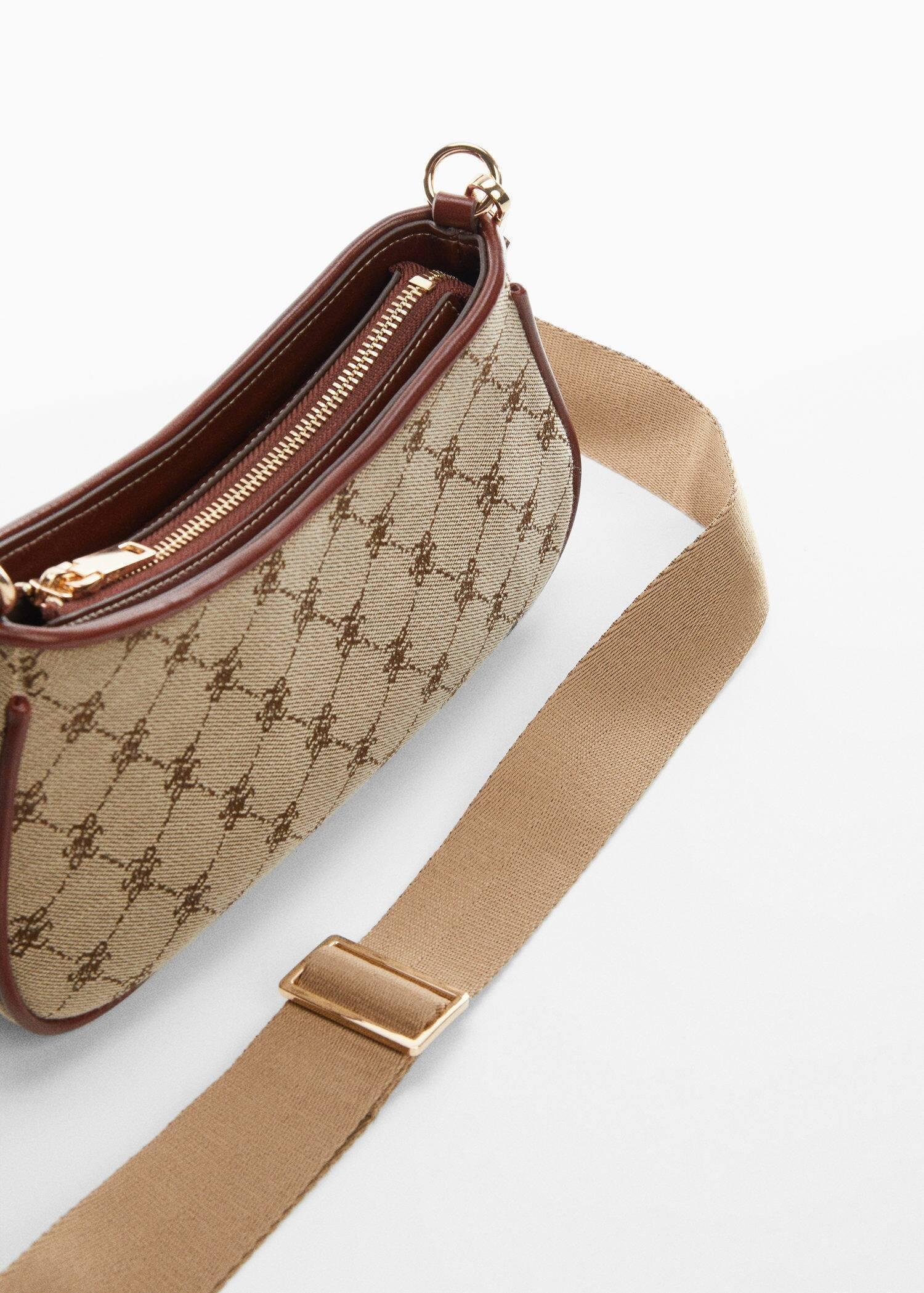 Brown Jacquard Shoulder Bag, , large image number 3