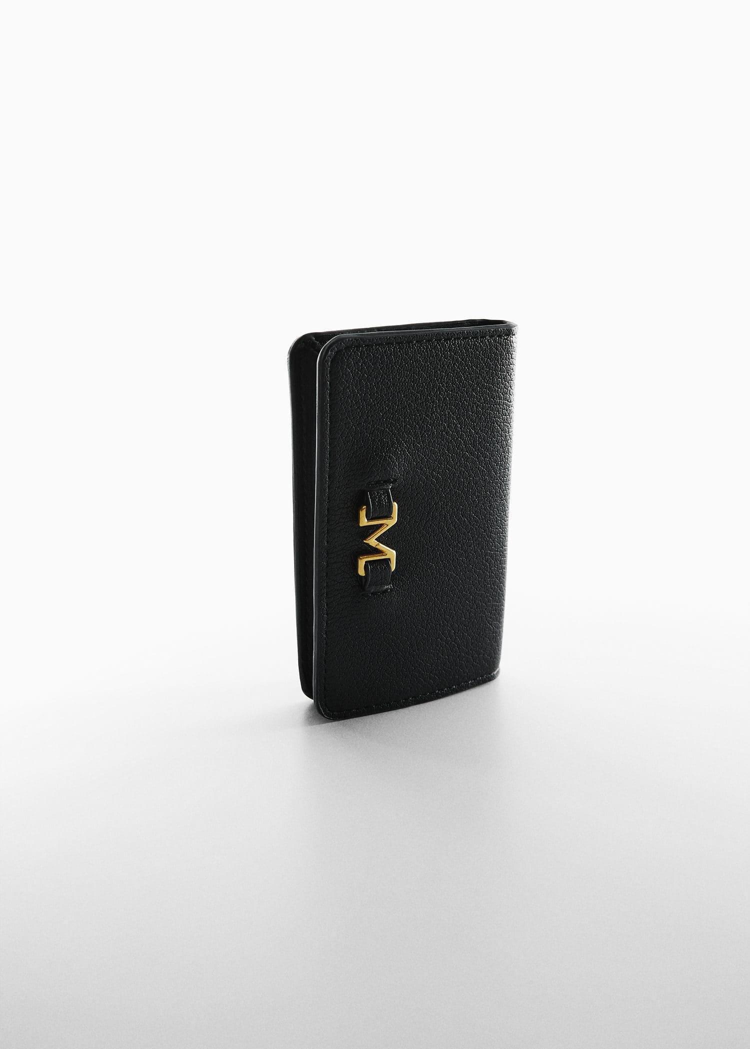 Black Embossed Wallet With Logo, , large image number 3