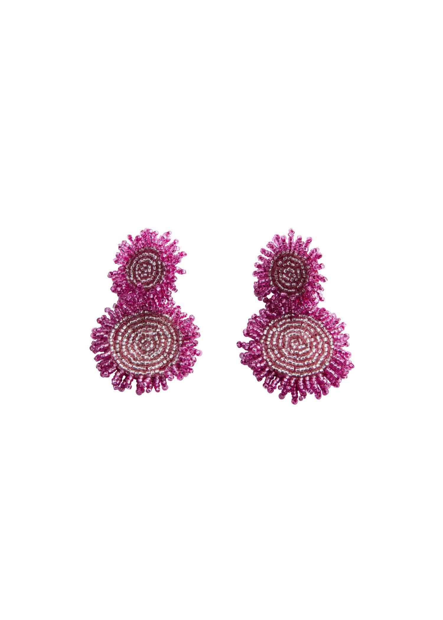 Pink Mixed Bead Earrings, , large image number 0