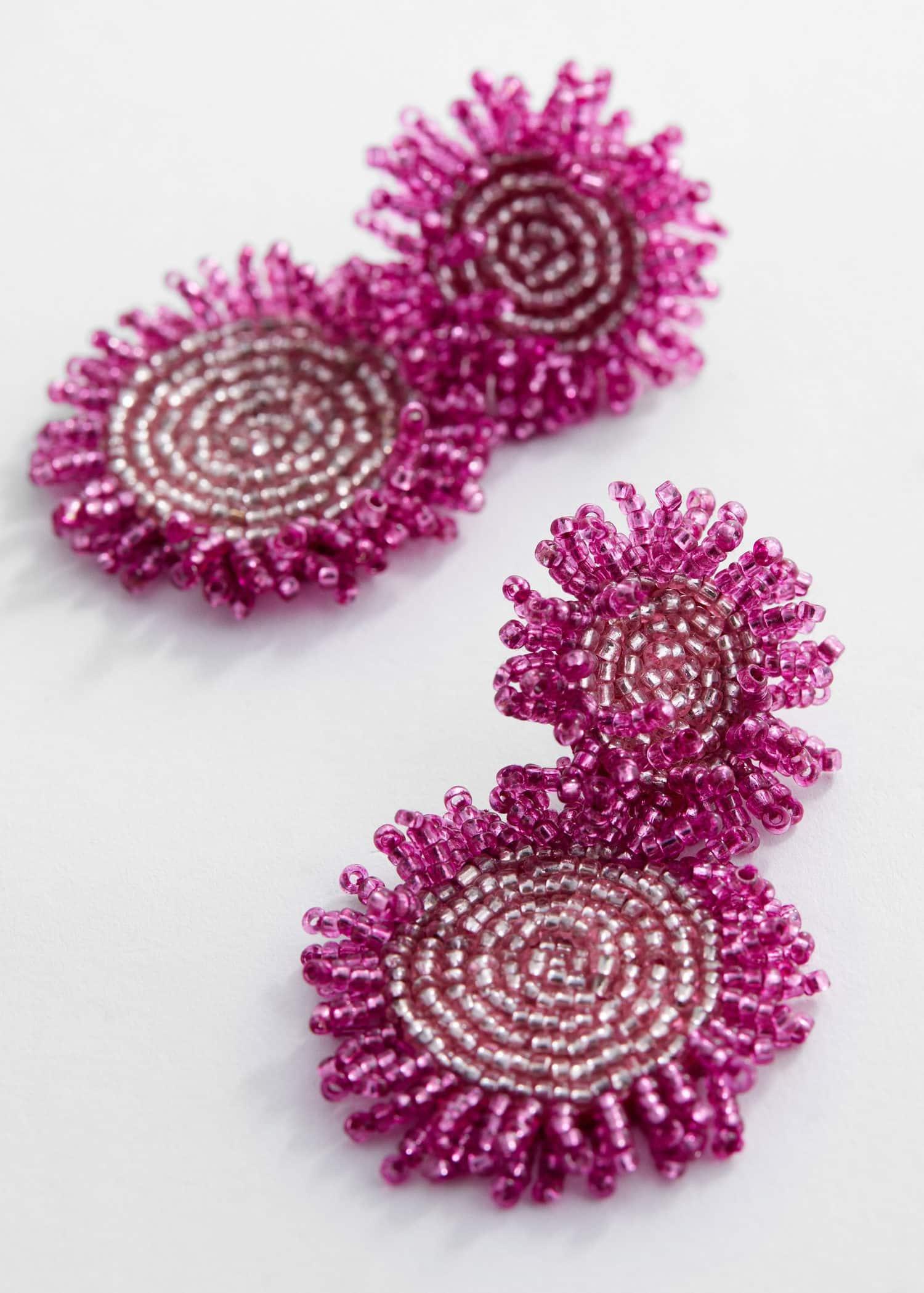 Pink Mixed Bead Earrings, , large image number 1