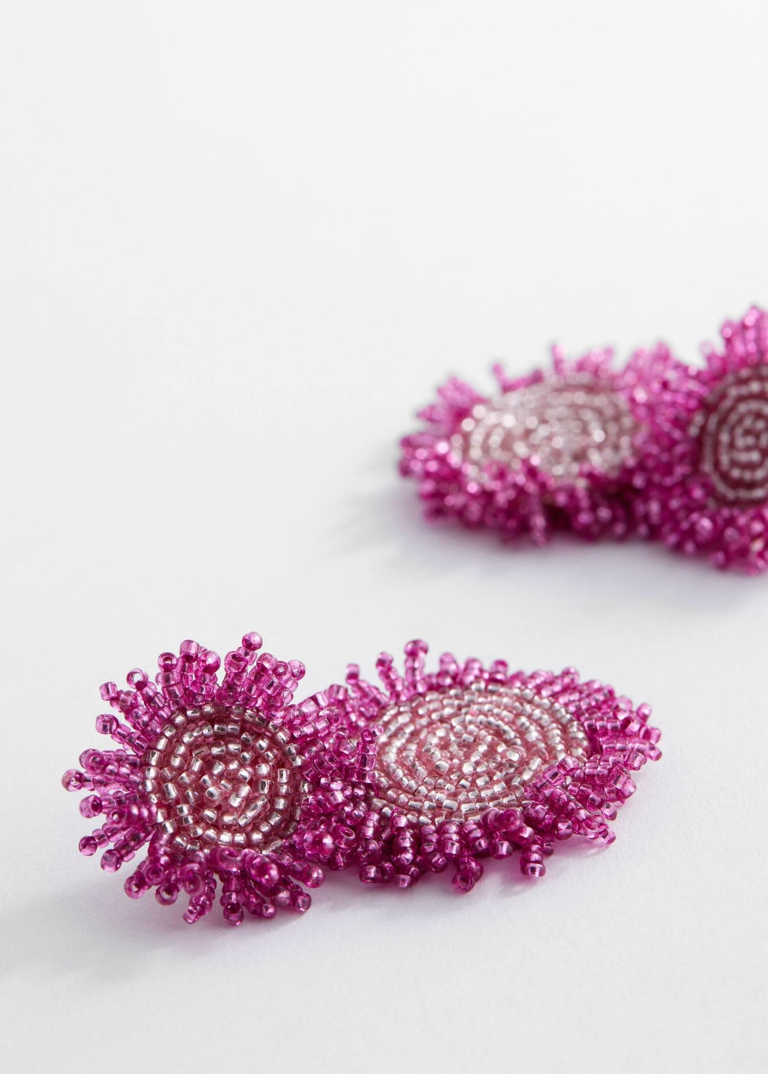 Pink Mixed Bead Earrings, , large image number 2