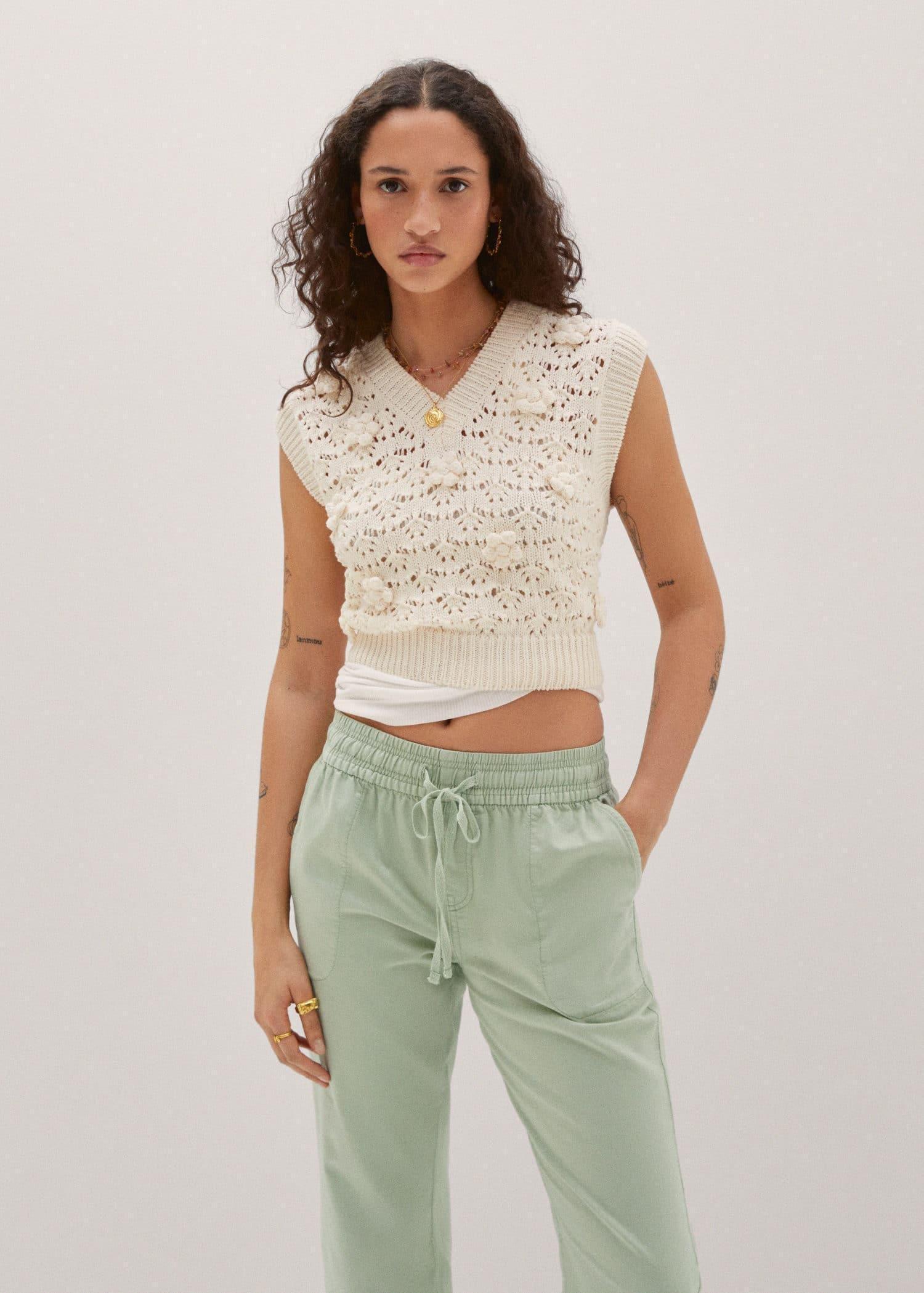 Green Slouchy Jeans With Drawstring, , large image number 1