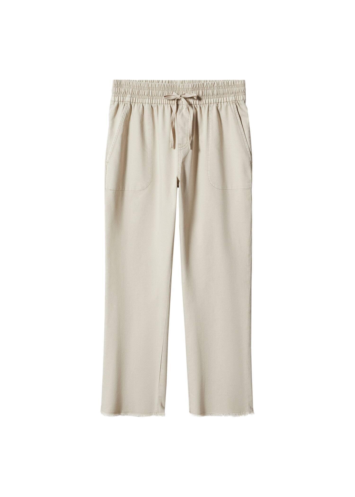 Beige Slouchy Jeans With Drawstring, , large image number 4