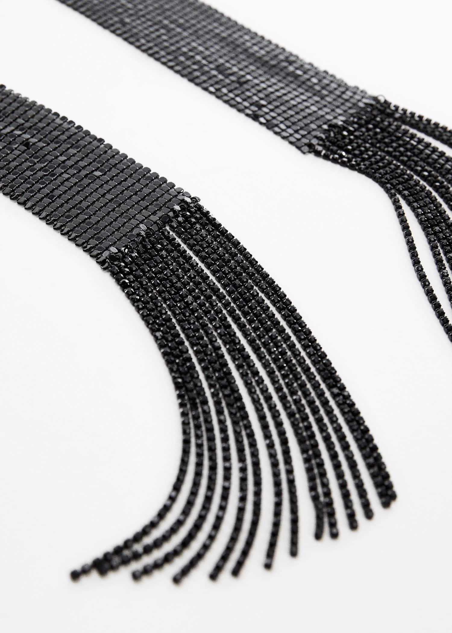 Black Fine Metal Mesh Scarf, , large image number 1