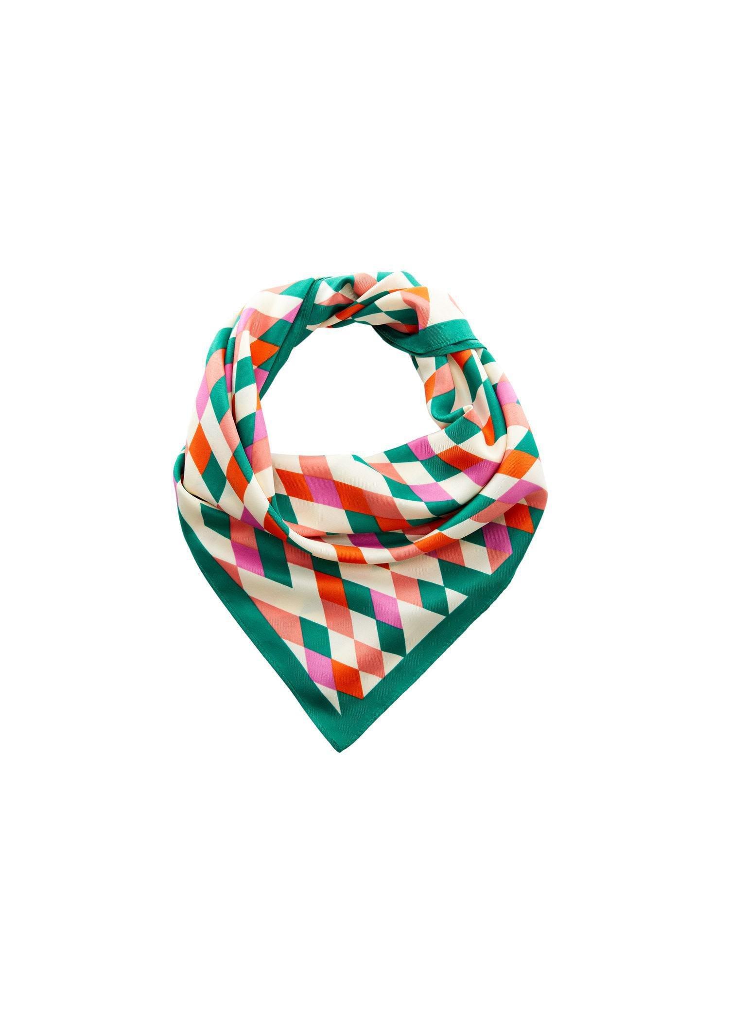 Pink Geometric Printed Foulard, , large image number 0
