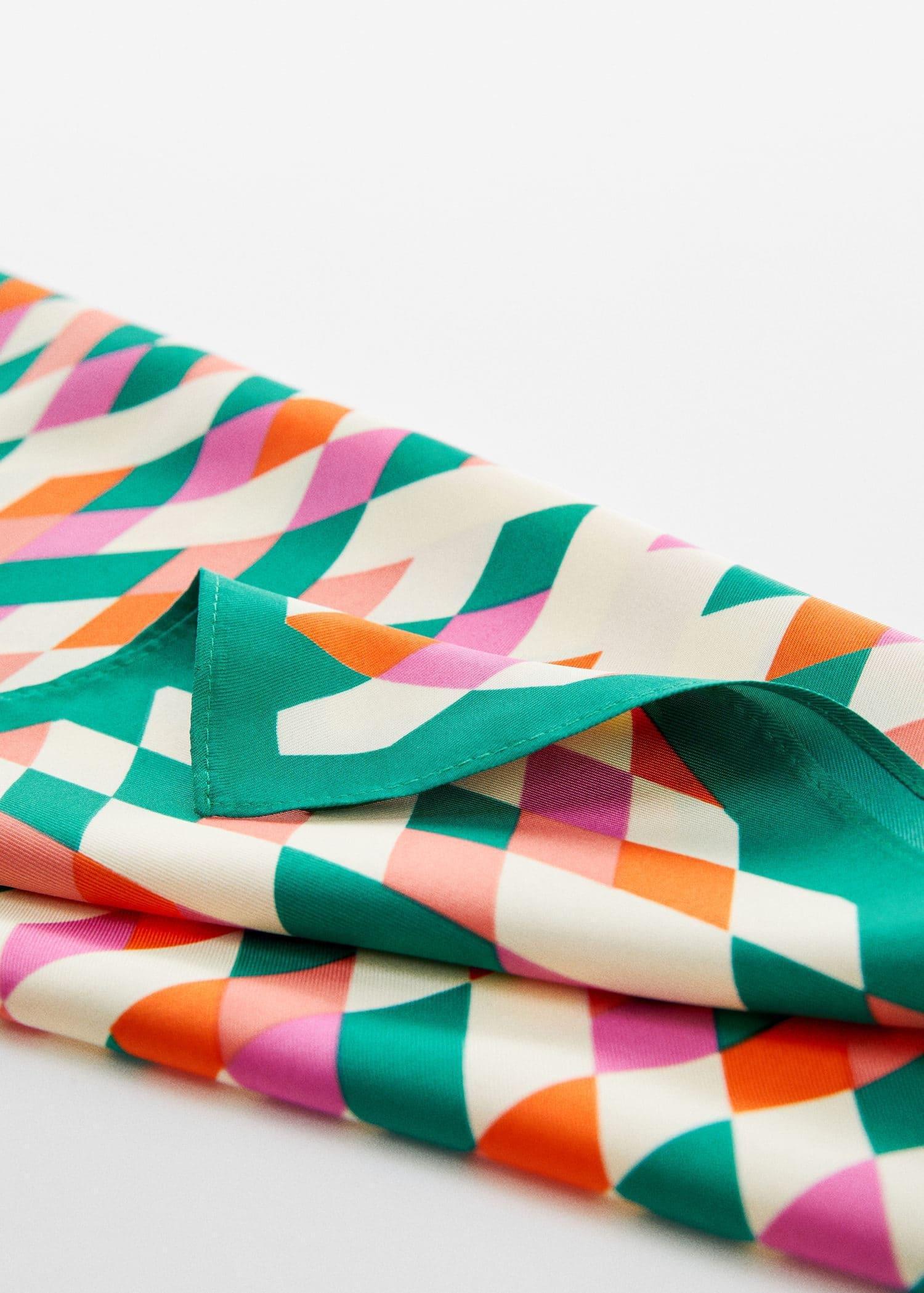 Pink Geometric Printed Foulard, , large image number 2