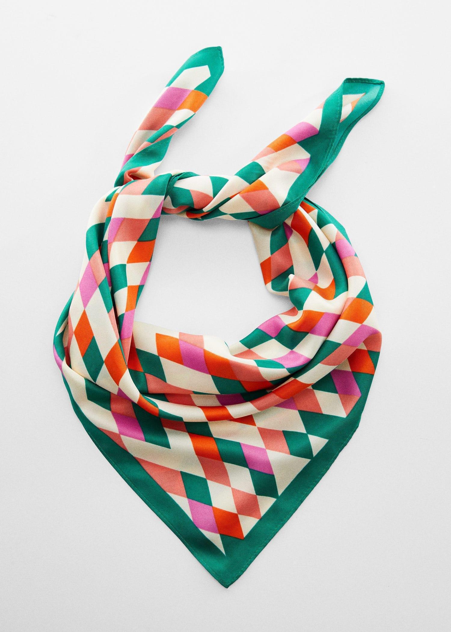 Pink Geometric Printed Foulard, , large image number 3