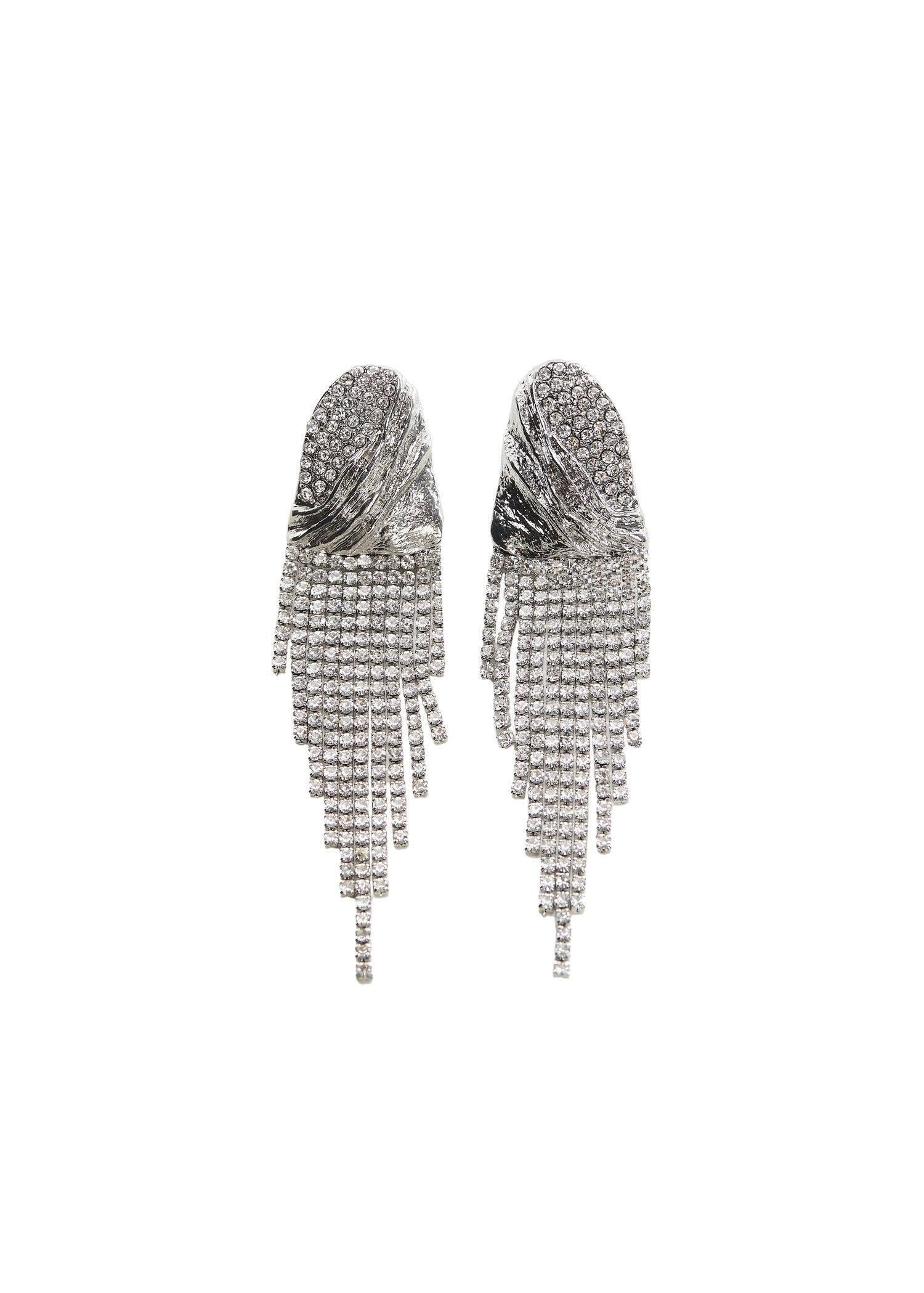 Silver Crystal Waterfall Earrings, , large image number 0