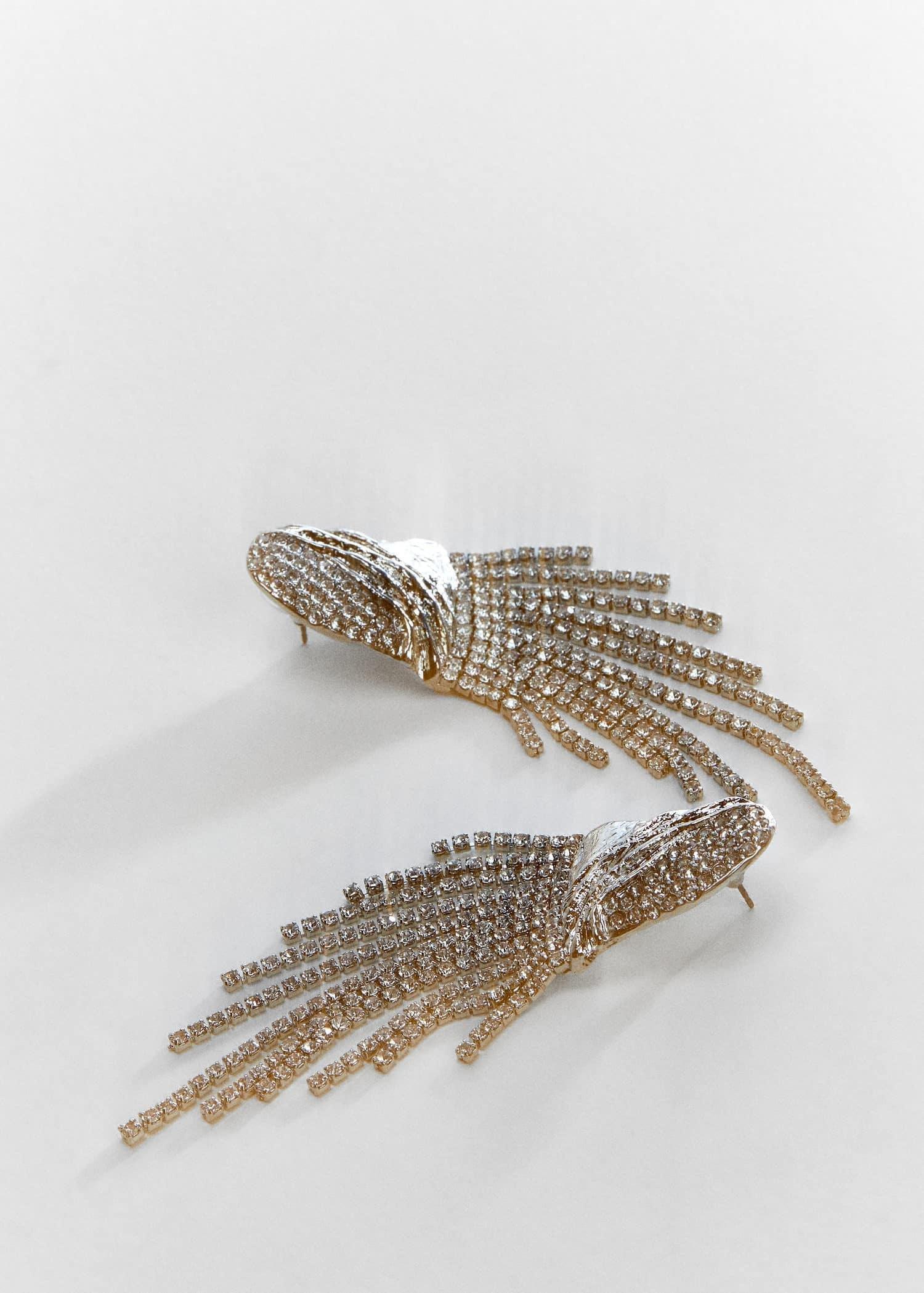Silver Crystal Waterfall Earrings, , large image number 2