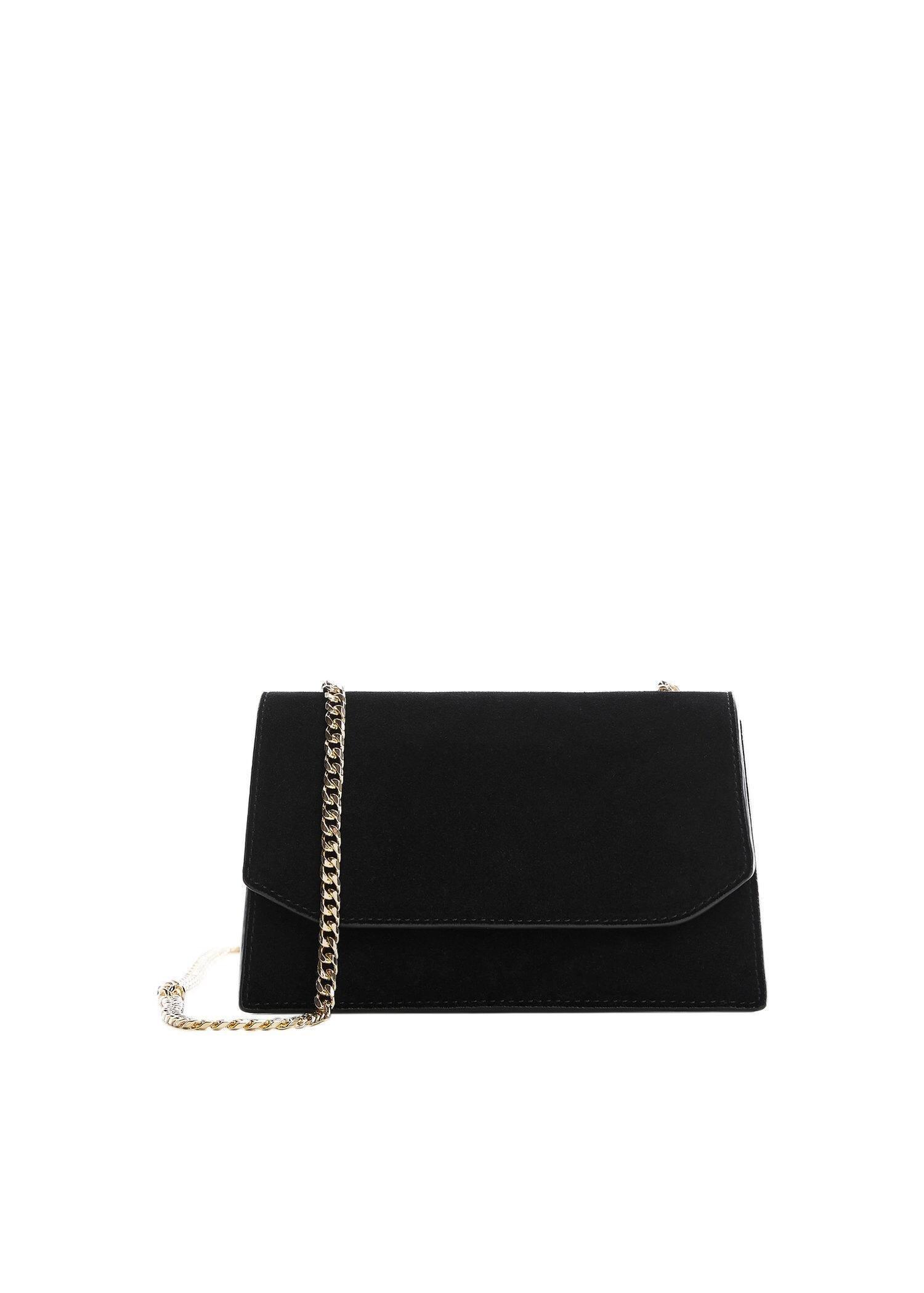 Black Chain Leather Bag, , large image number 0