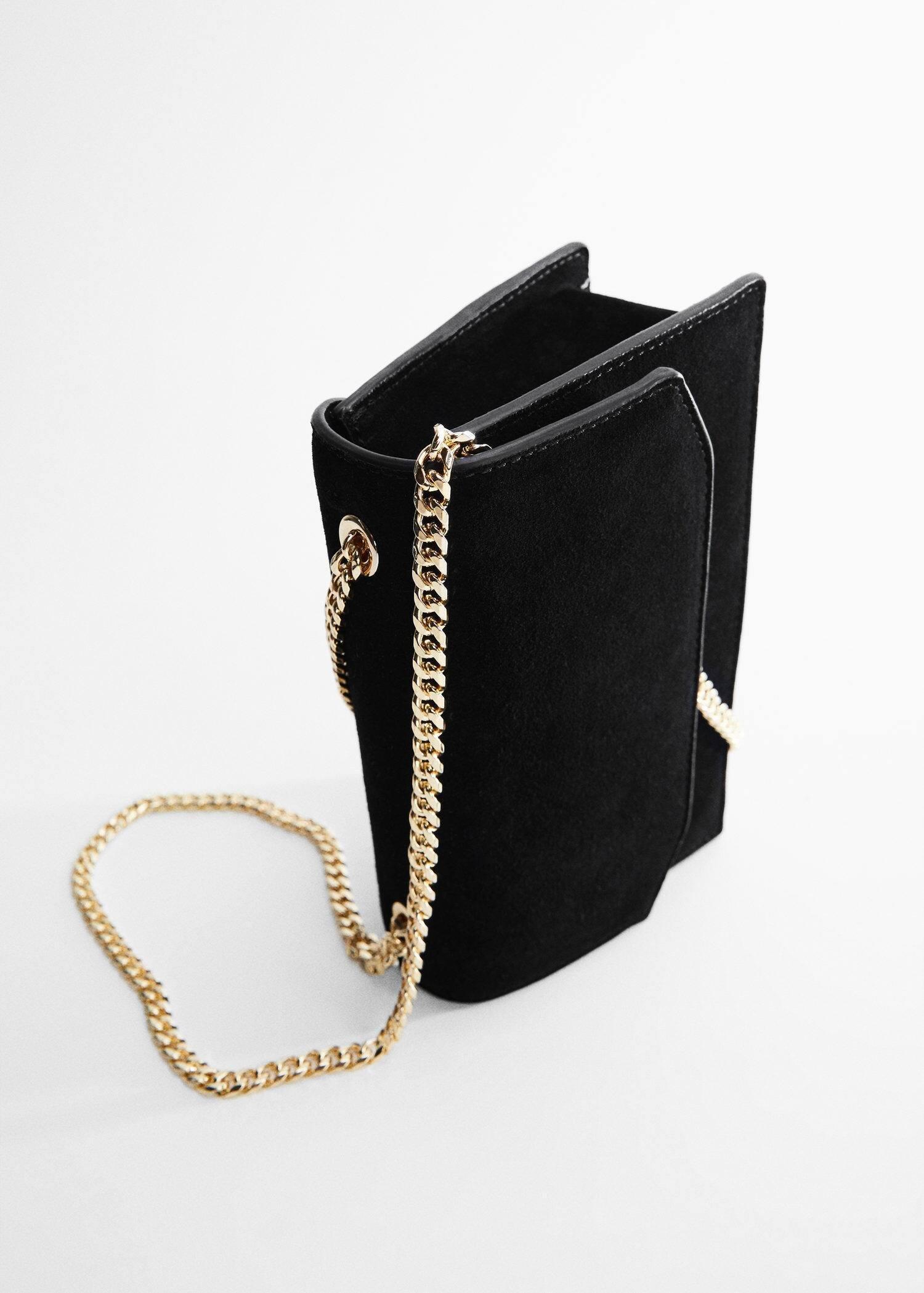 Black Chain Leather Bag, , large image number 4