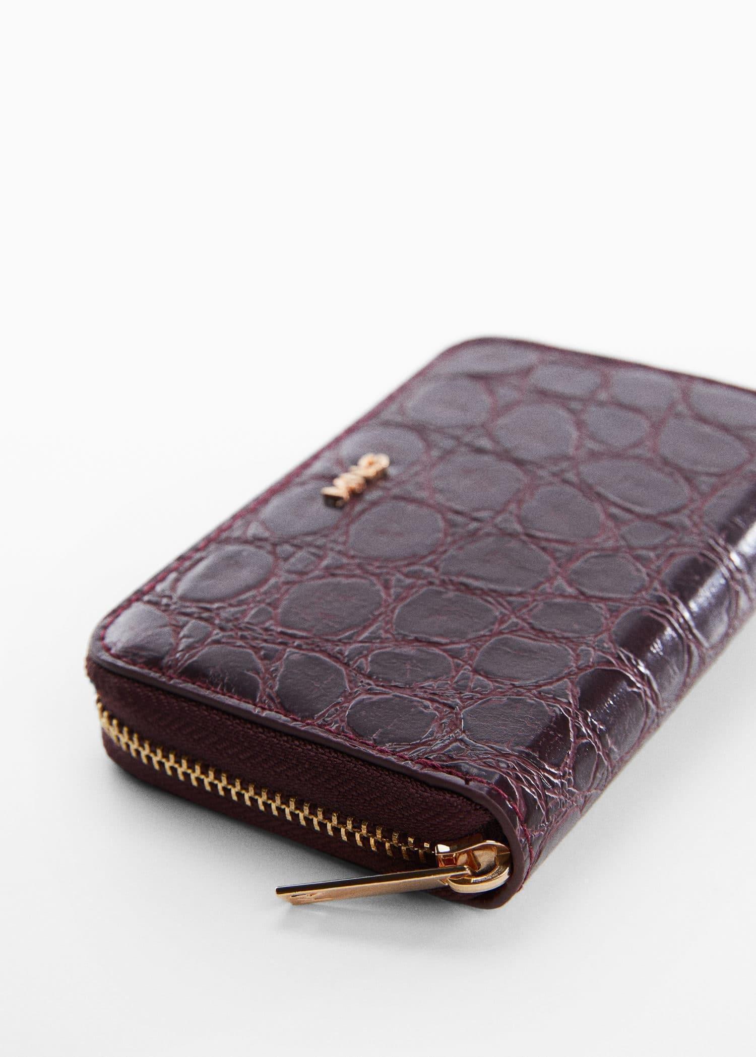Red Croc-Effect Wallet, , large image number 1