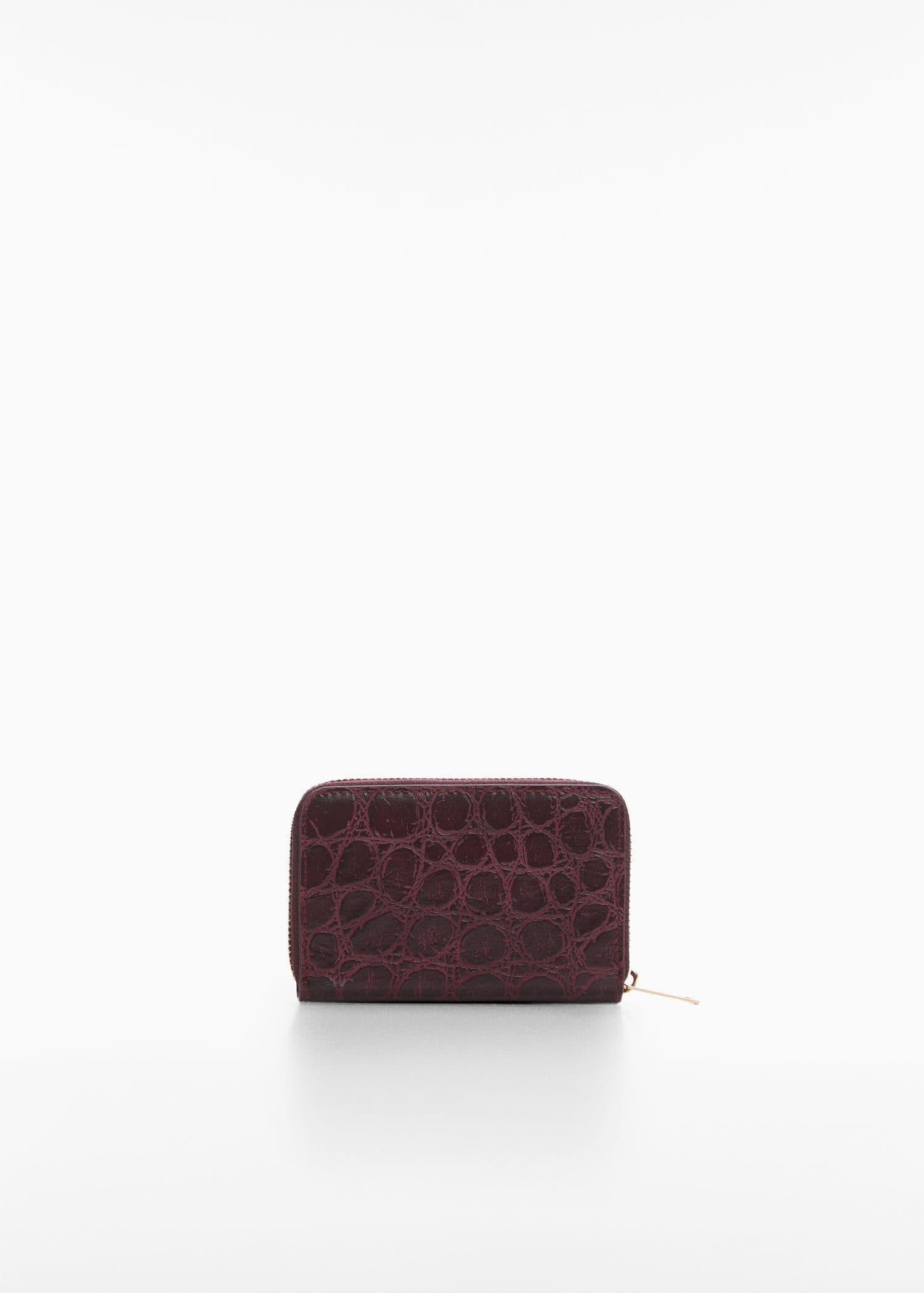 Red Croc-Effect Wallet, , large image number 3