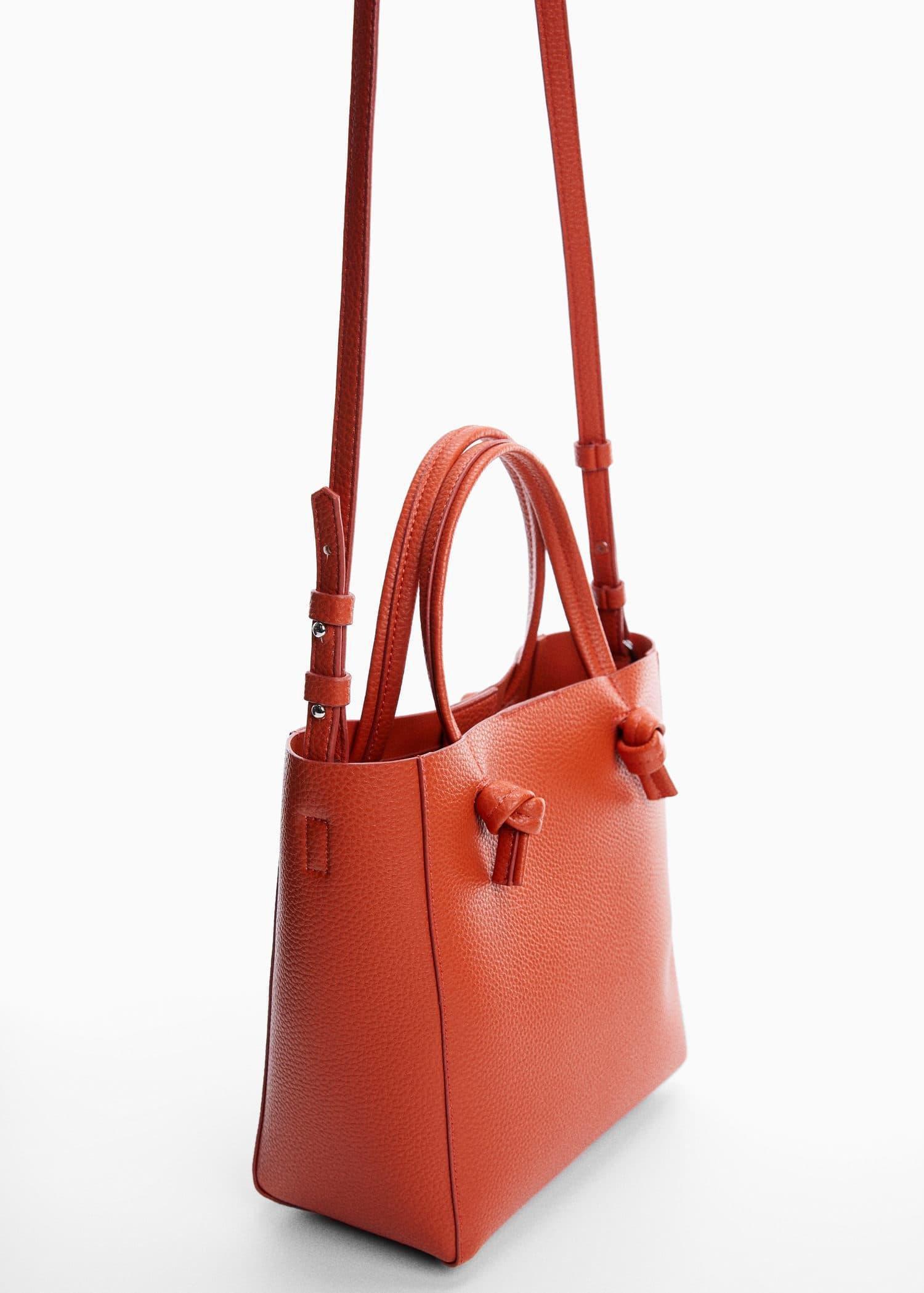 Orange Bolso Mini Shopper Nudos, , large image number 1