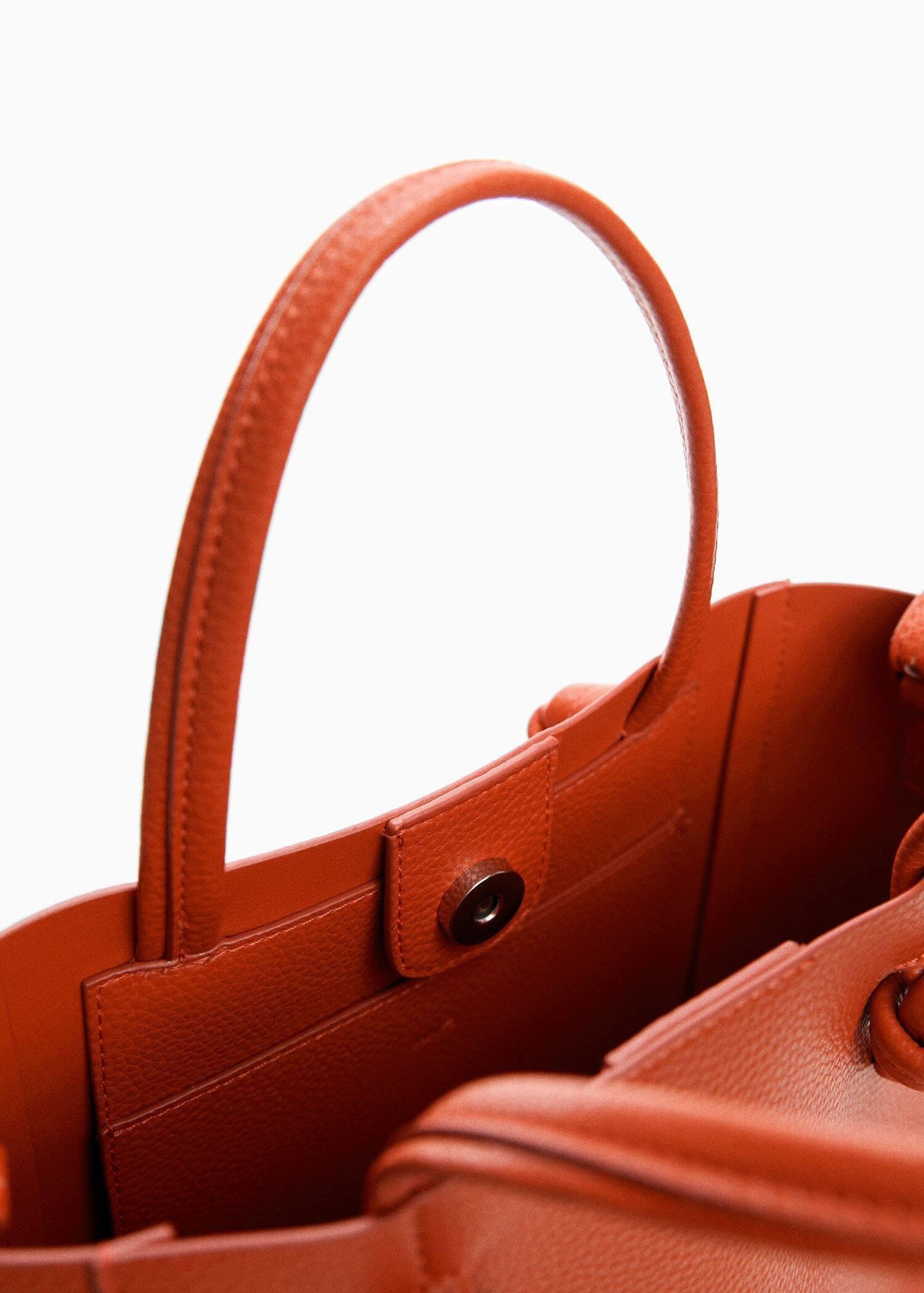 Orange Bolso Mini Shopper Nudos, , large image number 2