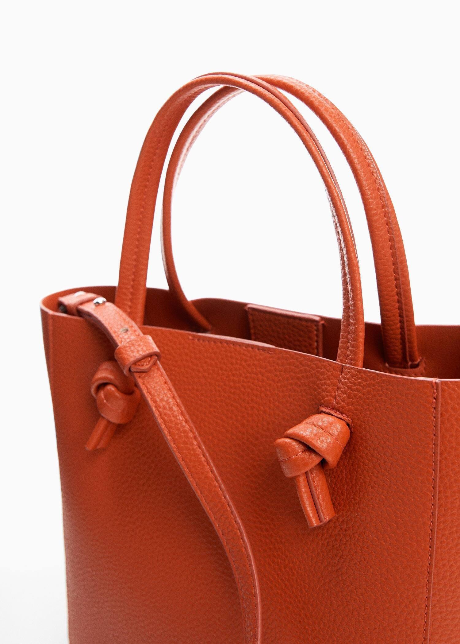 Orange Bolso Mini Shopper Nudos, , large image number 3