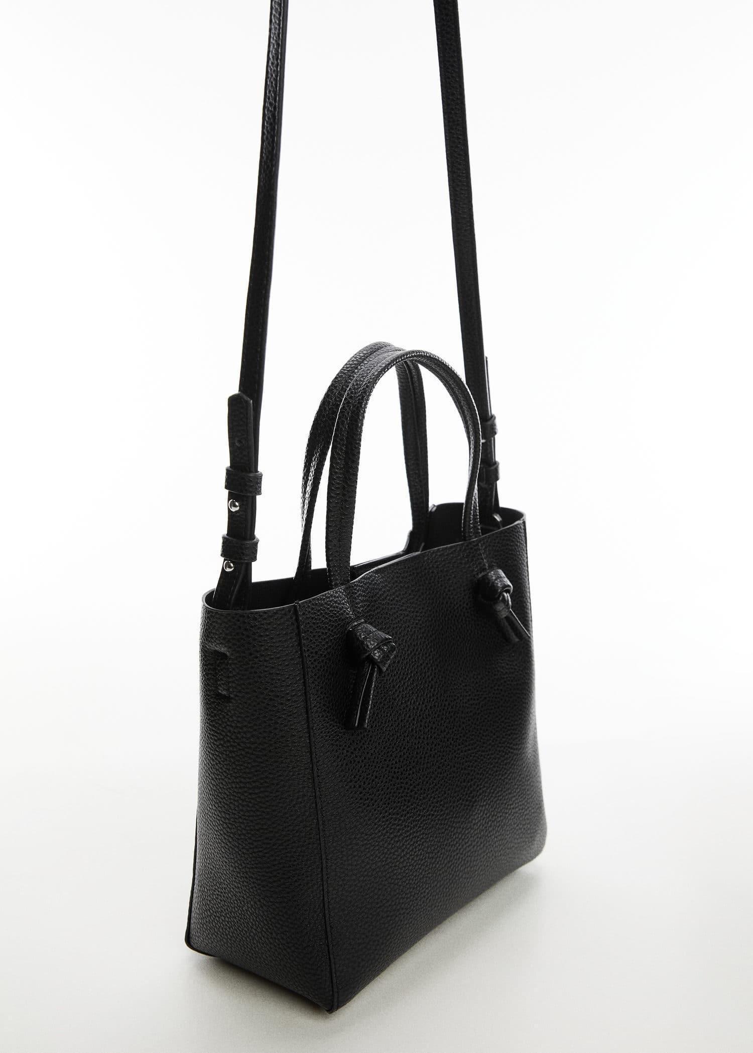 Black Bolso Mini Shopper Nudos, , large image number 0