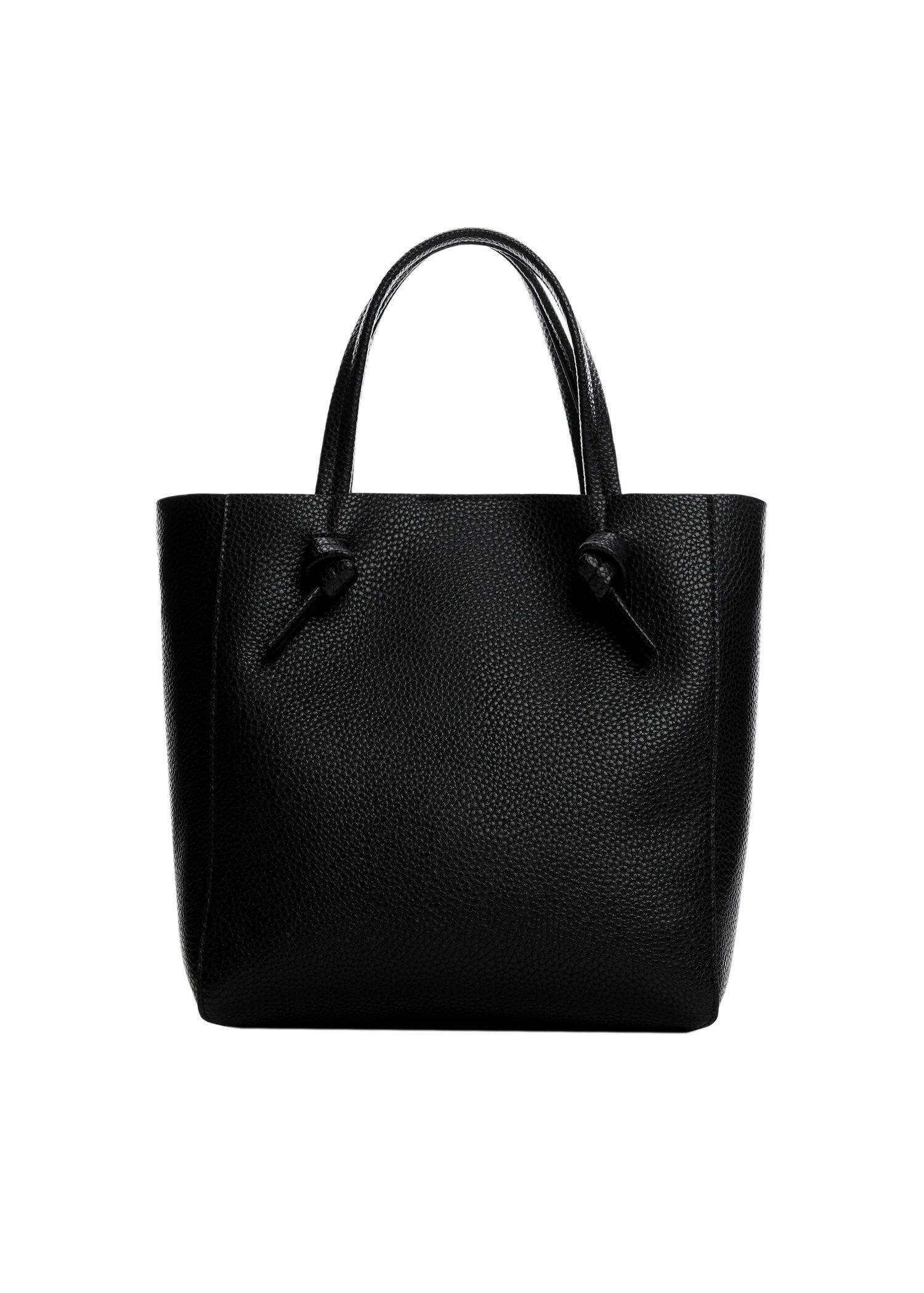 Black Bolso Mini Shopper Nudos, , large image number 1